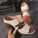 2025 New Women's Slope And Thick Bottom Slippers Large Thick And Fish Mouth Slope And Slippers HZ0115