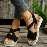 2025 Large-Size Women's Shoes Summer Hemp Rope Grass Tight With Thick Bottom Slope And Fish Mouth Sandals Beach Shoes HZ0115