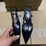 ZAJ2025 Spring New Feel Sandals Women Wear French Evening Fairy Style Sharp Single Shoes In Summer HZ0115