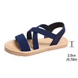 2025Ladies Shoes New Large-Size Sandals Rubber Ribs With Feet Lightweight Flat Beach Sandals Women HZ0115