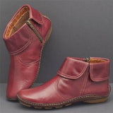 2025 Women's Shoes Round Head Side Zipper Martin Boots Casual Women's Leather Boots Large Size HZ0115