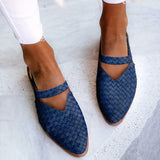 2025 Summer New Women's Shoes Flat Shoes 40-43 Large-Size Shoes Tip Weaving Women's Shoes HZ0115