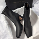 Ultra-Temperament 2025 New High-Heeling French Thin Elastic Korean Version Of Simple Short Boots HZ0115