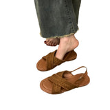 Flat-Soled Sandals Women 2025 New Summer Retro National Fairy Evening Wind Simia Beach Wearing Slippers HZ0115