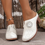 Summer New 2025 Baotou Slope And Women's Cool Drag Large-Size High-Heeled Sandals Women's Tide HZ0115