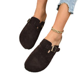 Baotou Slippers Women 2025 Summer New Large-Size Fashion Belt Buckle Lazy Foot Half Slippers HZ0115