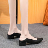 Sharp Single Shoes Women 2025 Work Clothes To Work Shoes Coarse Heel Do Not Tired Women Shoes Professional Work Shoes Women Black HZ0115