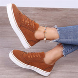 Large-Size 2025 Spring And Summer New Lace Single Shoes Comfortable Casual Women's Shoes Round Head Flat Solid Single Shoes Women HZ0115