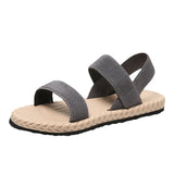 Sandals Women 2025 Spring New Flat Bottom Students Roman Shoes Beach Sandals Soft Soles Of Large Women's Shoes HZ0115