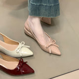 Pink Baotou Sandals Women 2025 New Bow After The Empty Fashion Pointy Shoes HZ0115