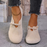 Velvet Round Head Single Shoes Women 2025 Spring And Autumn New Birken Shoes Children Flat Soles Casual Happy Shoes HZ0115