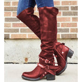 Xiyin New Belt Buckle Boots Women Boots Coarse And Medium Size 40-43 HZ0115