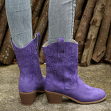 2025 New Autumn And Winter Women's Boots Large-Size Pure Color Fashion Coarse And Pointed Martin Boots HZ0115