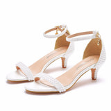 5 Cm Light Mouth With Low Heel High Heel Gold Pearl Wedding Dress Bridal Banquet Shoes HZ0115