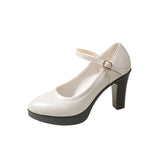 Waterproof Table High Heel Mary Jane Fashion Women's Shoes 2025 New Design Feels Comfortable One-Word Sexy Women's Shoes Large Size HZ0115