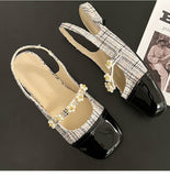 Vintage White French Mary Jane Shoes Women 2025 New Summer Pearl Fairy Wind Flat-Bottomed Sandals HZ0115