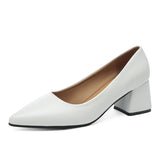 Profy Temperament Light-Mouthed High-Heeled Shoes Korean Version Of Coarse Heel Single Shoes Four Seasons Professional Fashion Women's Shoes Size 41 HZ0115