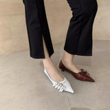 Sharp-Headed Little Shoes Women 2025 New Spring Fine Heel Low Heel Single Shoes French Fashion Kita And Mary Jane Women's Shoes HZ0115