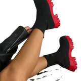Women's Flying Sports Short Boots Women's Autumn And Winter New Women's Boots Large-Size One-Legged Pedal Socks Boots HZ0115