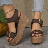 Large-Size Sandals Women 2025 New Fish Mouth Slope With A Word With Women's Shoes HZ0115