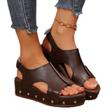 2025 New Women's Summer Thick-Soled Fish Mouth Sandals Large-Size Magic Sticker Fish Mouth Sandals HZ0115