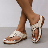 2025 Large-Size Drill Toes Outside Wearing Beach Sandals Flat-Bottomed Loose Cake Bottom Slippers Women HZ0115