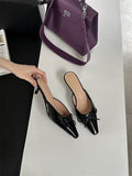 Baotou Down And Slippers 2025 New French Fairy Bow Bow Head Cool Drag Temperament Simple Coarse And Cool Drag HZ0115