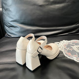 Wedding Shoes Bridal Shoes Main Wedding Dress Artifact Princess French Temperament Coarse Pine Shoes White Mary Treasure Shoes High Heels HZ0115