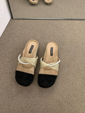 French Flat Bottom Small Fragrant Fenge Head Half Slippers Women's Shoes Wear 2025 New Summer Evening Wind Mary Jane Single Shoes HZ0115