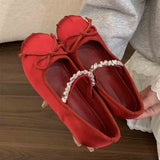 Inner Height Raised Small Silk Satin Single Shoes Women 2025 New Spring And Autumn French Retro Ballet Style Thick-Soled Mary Treasure Shoes HZ0115
