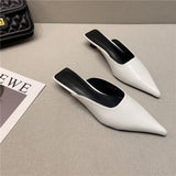 2025 Spring New Temperament Shows Thin Pointed Cat And Baotou Cool Slippers Women Wear Soft Skin And Muller Half Slippers HZ0115