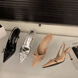 French High-Heeled Shoes Bag Head Sandals Fairy Shoes 2025 New Spring And Summer Temperament Famous Naked Color Pointed Single Shoes HZ0115