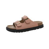 Fashion Thick Boken Slippers Women Wear 2025 Summer New French Leisure Soft Base Cool Drag Anti-Slip One-Word Drag HZ0115