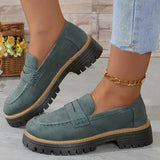 2025 New Spring And Autumn Lefu Shoes Large-Size Leisure Grinding Sand Yingfeng Women's Shoes Thick Heel Thick Back Retro HZ0115