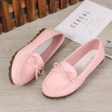 Bean Shoes Women Spring New Flat Single Shoes Soft Sole Lazy One Foot Mother White Nurse Shoes HZ0115