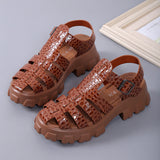 2025 New Summer Large-Size Hollow Octfish Sandals Retro Bag Head Casual Roman Sandals Women HZ0115
