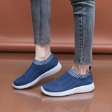 New Hot Flying Weaving Lightweight Sports Casual Shoes Round Head Fashion Size 43 Women's Single Shoes HZ0115