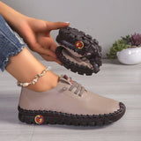 Fashion Single Shoes 2025 Autumn New Soft Back Hand Sewing Large-Size Casual Women's One-Legged Lazy Shoes HZ0115
