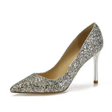 Wedding Shoes Women 2025 New Autumn Wedding Fine Heel High Heels Crystal Shoes Bridesmaids Bridal Shoes Winter Silver Glide HZ0115