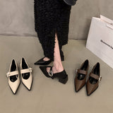 Sharp High-Heeled Black Mary Jane Single Shoes Women's Shoes 2025 New Spring And Autumn Winter French Retro Small Leather Shoes HZ0115