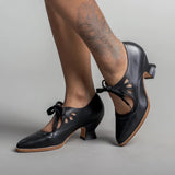 2025 New Fashion Heel Women Hollow Heel Single Shoes Pure Color Large-Size Pointed Shoes HZ0115