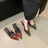 French Black Temperament Fine Heel High Heel Sandals Shoes 2025 New Spring And Summer Pointy Single Shoes HZ0115