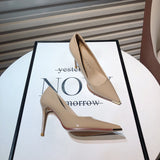 Kaky-Color High-Heeled Women 2025 New Fine-Heeled Temperament Velvet Head Pointed Single Shoe Commuter Work Shoes HZ0115