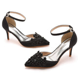 7 Cm Fine Heel Large-Size Sandals Banquet Women's Shoes Water Drill Tips High Heel Sandals And Sandals Dress Dress Long Skirts HZ0115