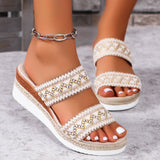 2025 Summer New Slope And Thick-Soled Women's Shoes Plus-Size With Casual Slope And Slippers HZ0115