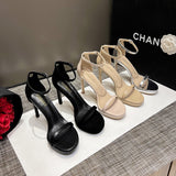 In The Summer Of 2025, The New Waterproof Table High Heels Of Women's Fine Heel 10 Cm Fine-Colored Fashion With Sandals HZ0115
