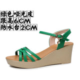 Golden Super High Slope And 12Cm Fashion Cross With Small Size Women's Shoes One-Word Thick-Bottomed Waterproof Toe Women's Sandals HZ0115