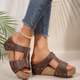 2025 Summer New Women's Thick Bottom Slope And Slippers Large Size Fish Mouth Slope And Thick Bottom Slippers HZ0115