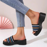 Summer Word Thick-Bottomed Slippers Large Code 2025 New Thick-Bottomed Head Wide Strip Slippers Women's Shoes HZ0115