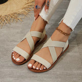 Flat-Soled Sandals Summer New Fish Mouth Cross Fashion Comfortable Tight Feet Large Size Women's Shoes HZ0115